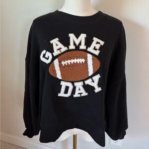 Judith March Black Game Day Crewneck
